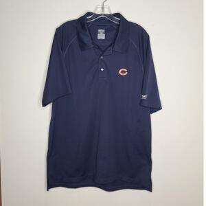 Reebok PlayDry Chicago Bears blue short sleeve polo shirt - medium